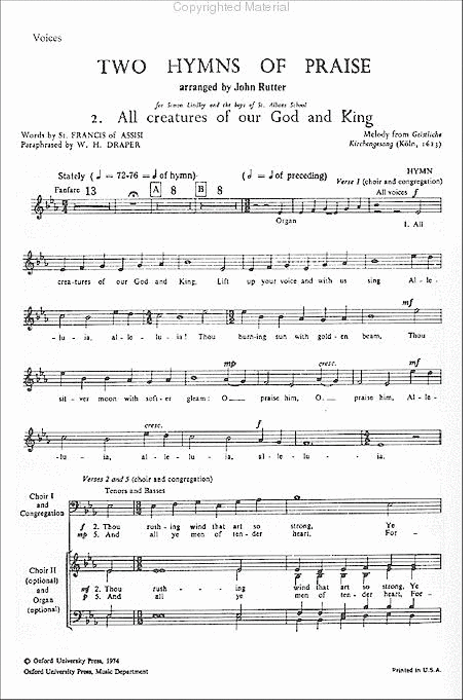 All Creatures of our God and King 4-Part scores gallery preview page 2