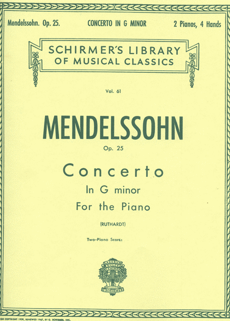 Felix Mendelssohn: Concerto No. 1 in G Minor, Op. 25 - Two Pianos/ Four Hands