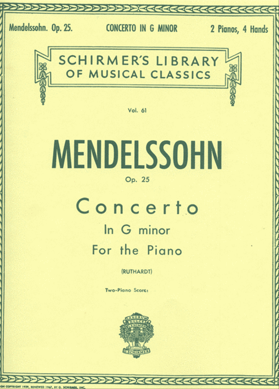 Concerto No. 1 in G Minor, Op. 25 Piano scores gallery preview page 1