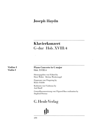 Concerto for Piano (Harpsichord) and Orchestra G Major Hob.XVIII:4