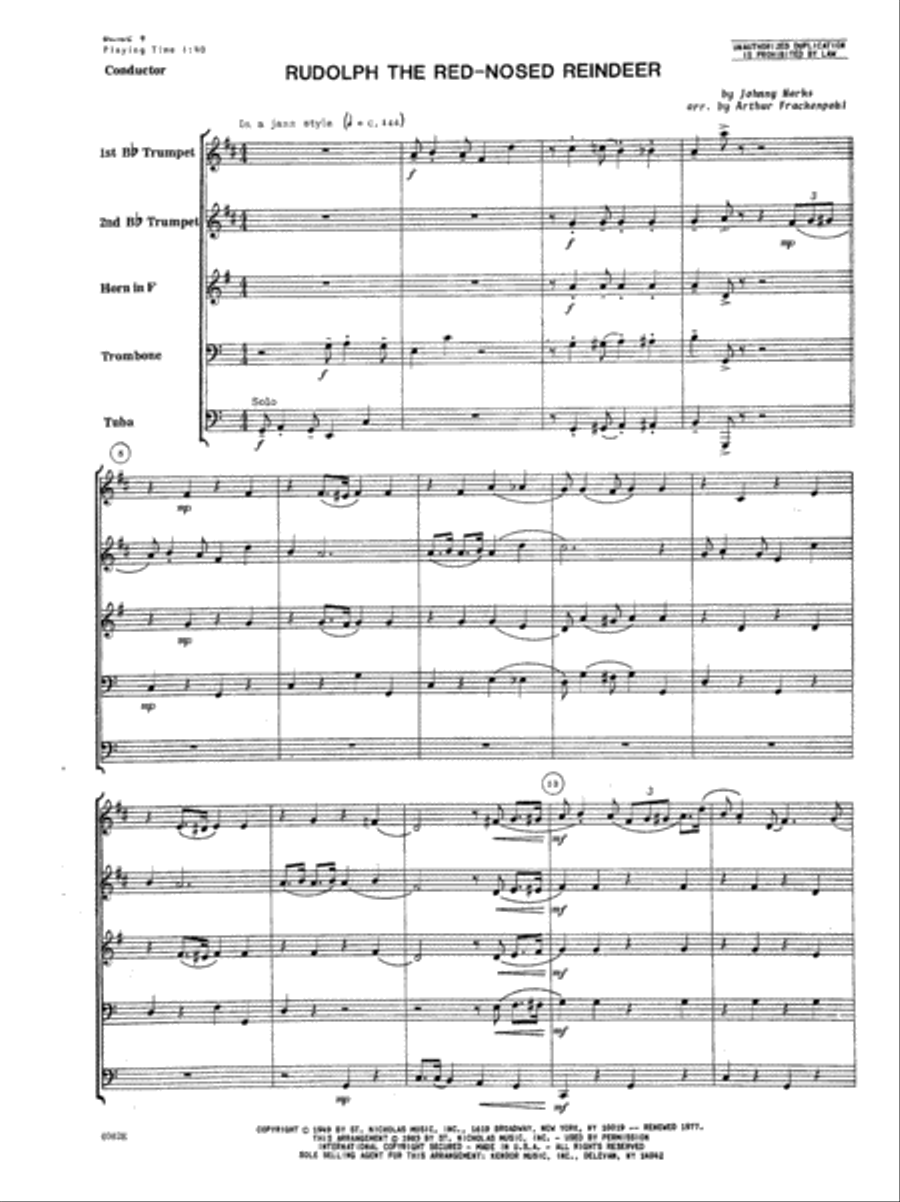 Rudolph The Red-Nosed Reindeer Horn scores gallery preview page 4