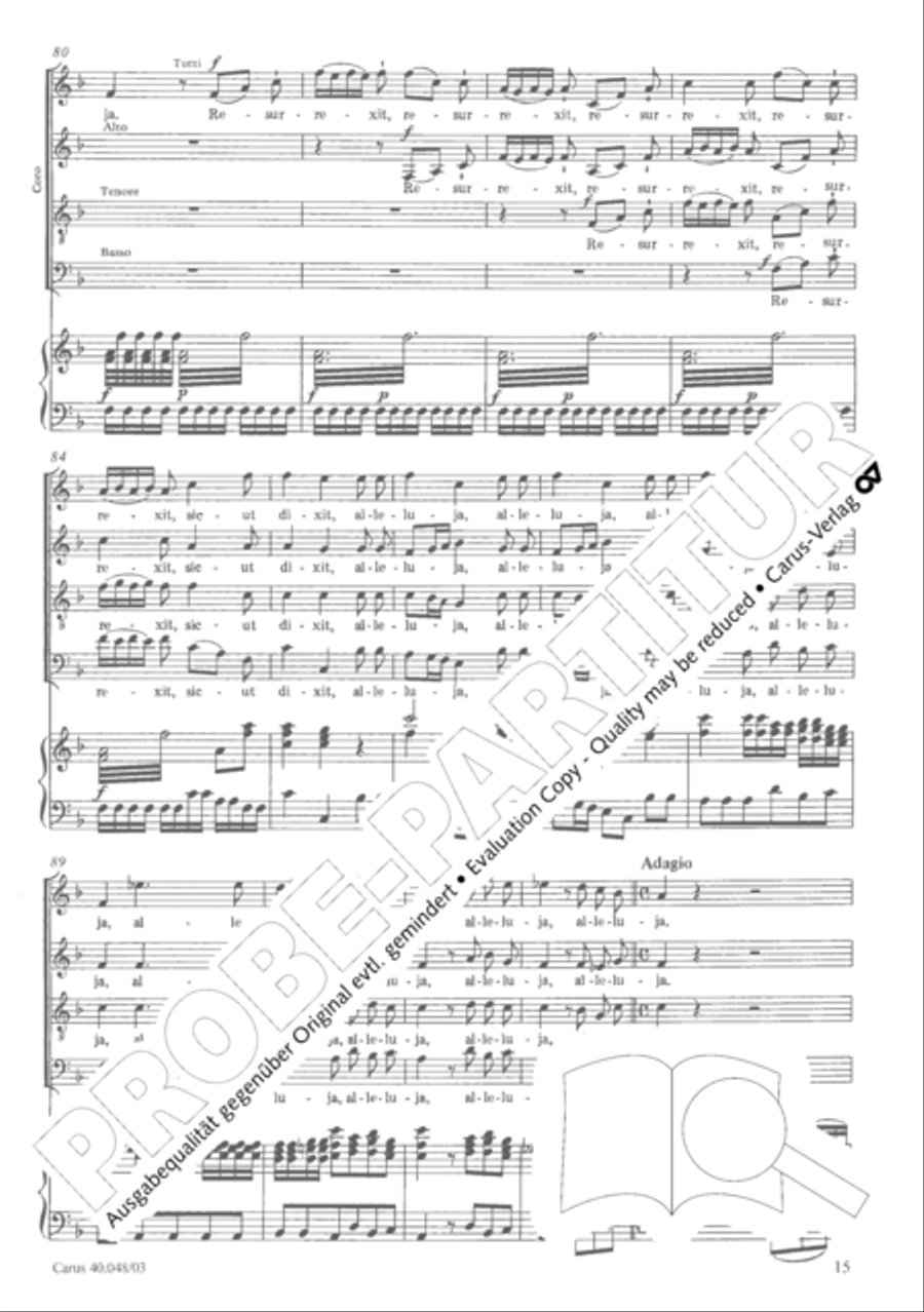 Regina coeli in B-Flat Major, K. 127 4-Part scores gallery preview page 20