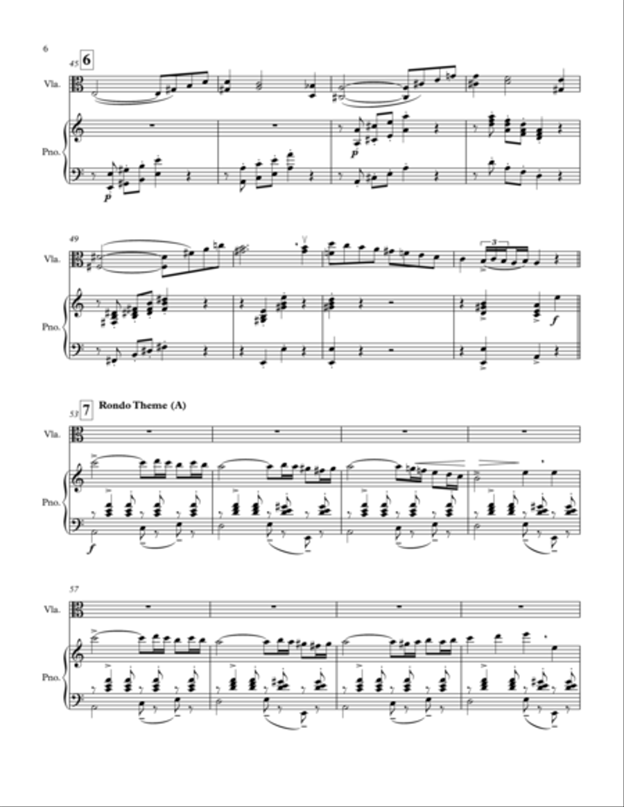 Rondo in A minor for Viola and Orchestra (Viola and Piano Reduction) Piano scores gallery preview page 6