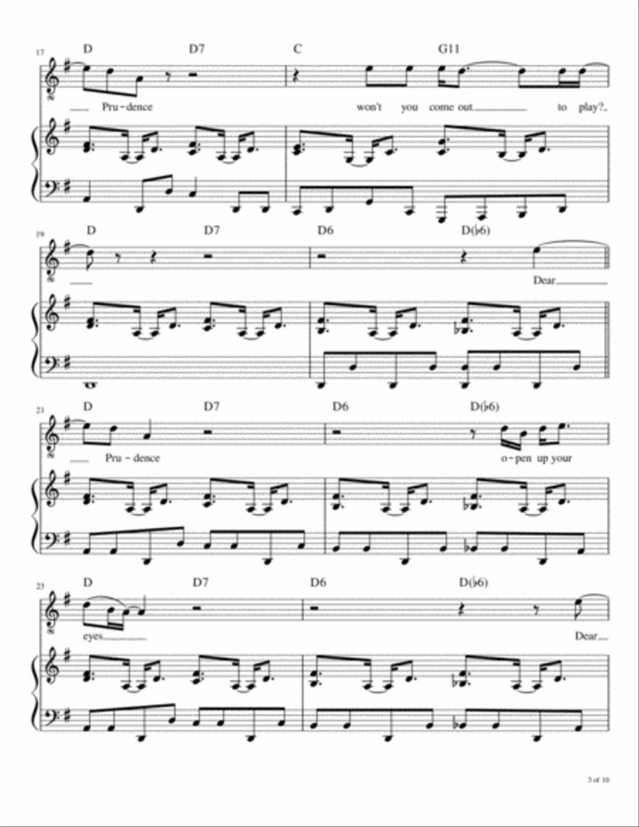 Dear Prudence Voice scores gallery preview page 4