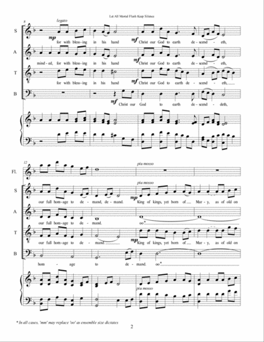 Let All Mortal Flesh Keep Silence (PICARDY) 4-Part scores gallery preview page 3