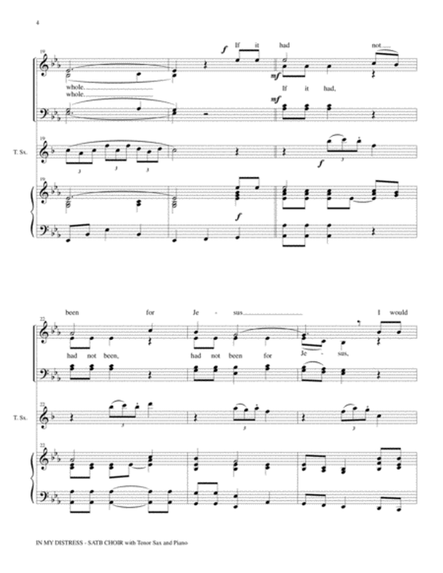 IN MY DISTRESS (SATB CHOIR with Tenor Sax & Piano) image number null