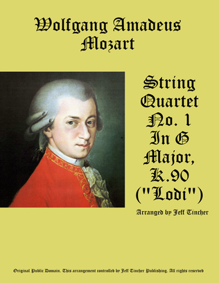 Book cover for Mozart String Quartet No. 1 in G Major, K.80 ("Lodi")