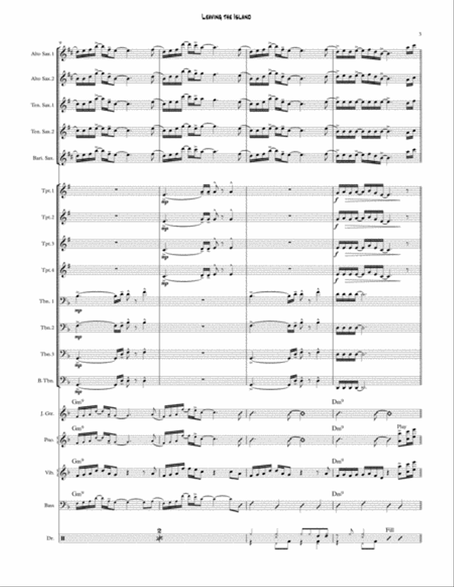 Leaving the Island Leaving the Island Jazz Ensemble scores gallery preview page 3