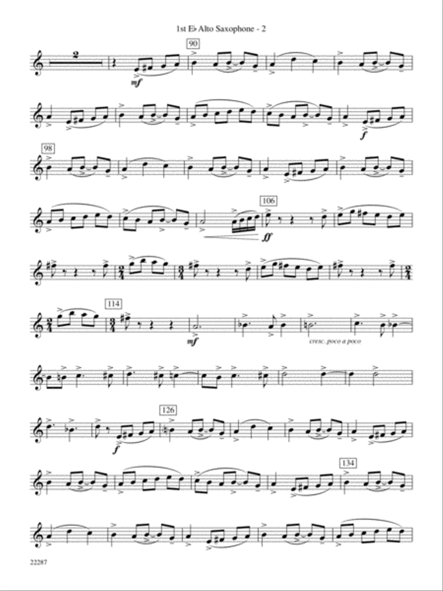Primordial Overture: E-flat Alto Saxophone Concert Band scores gallery preview page 2