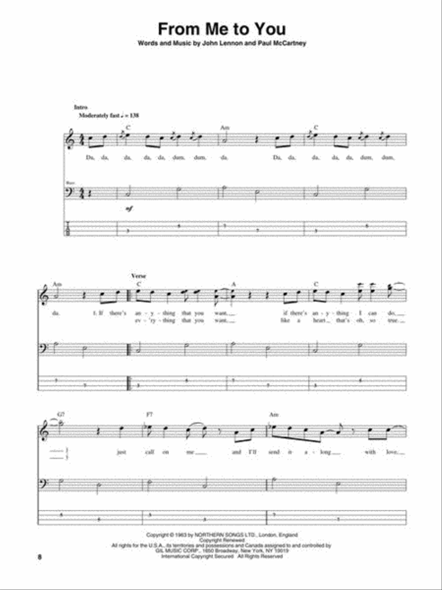 The Beatles/1962-1966 The Beatles/1962-1966 Bass Guitar Tablature scores gallery preview page 6