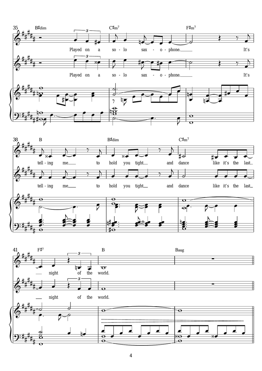 The Last Night Of The World (from Miss Saigon) Voice scores gallery preview page 4