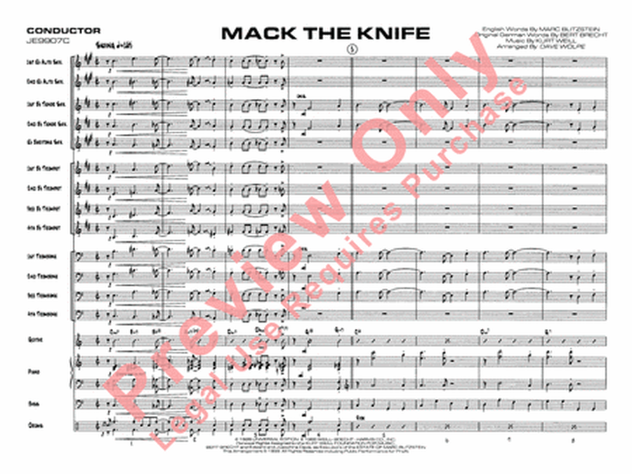 Mack the Knife (from The Threepenny Opera)