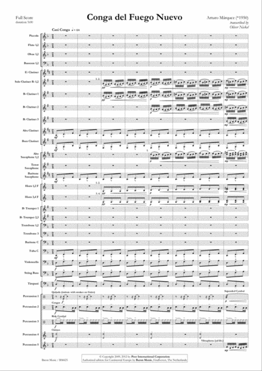 Conga del Fuego Nuevo Concert Band scores gallery preview page 3