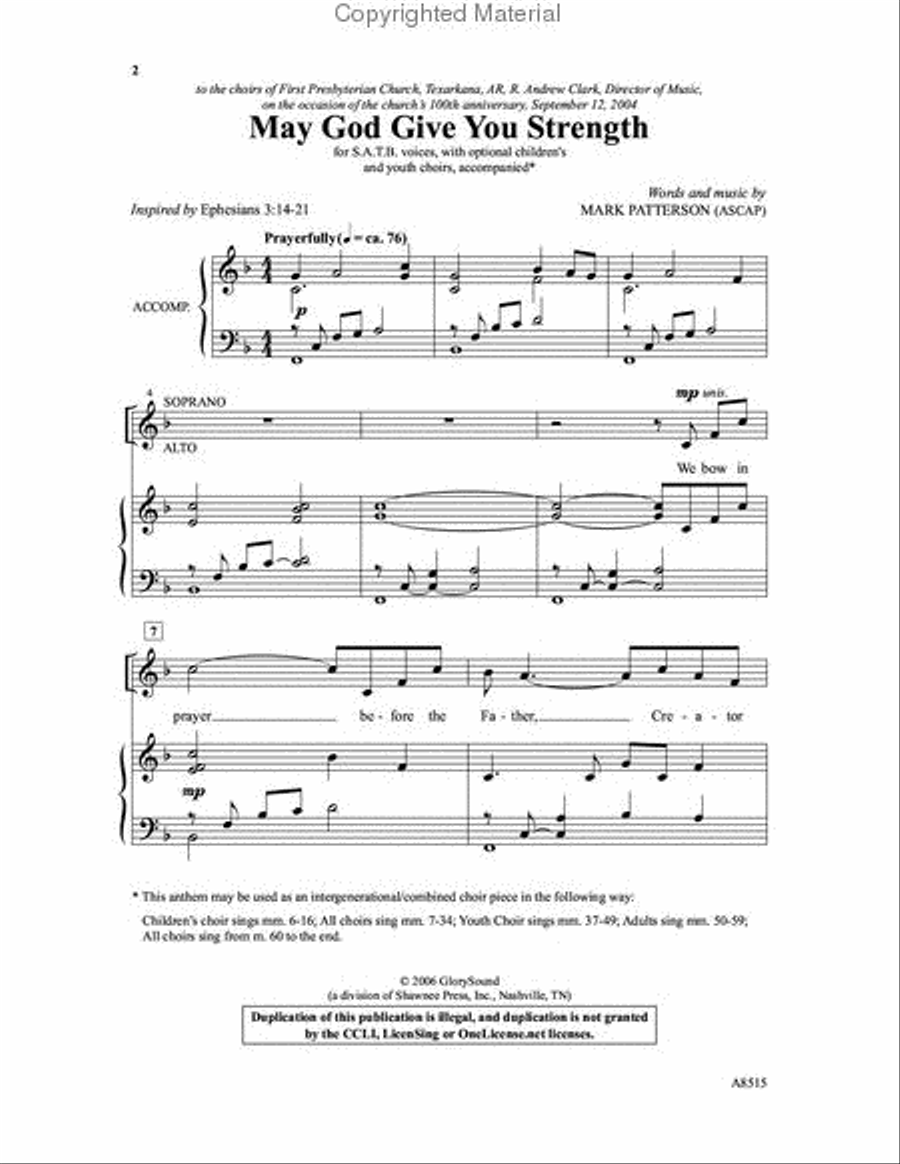 May God Give You Strength 4-Part scores gallery preview page 2