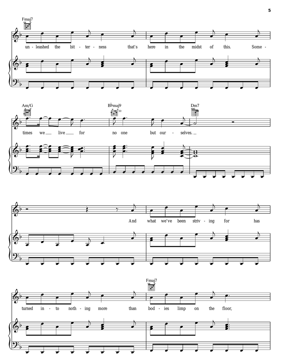Forgiven Piano, Vocal, Guitar scores gallery preview page 5