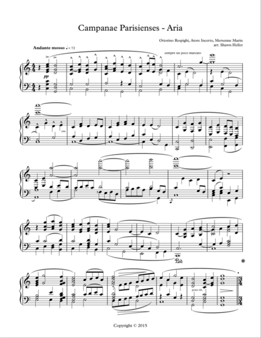 Campanae Parisienses & Aria from Ancient Airs & Dances, Suite #2, Piano Solo arr. by Shawn Heller Piano Solo scores gallery preview page 1