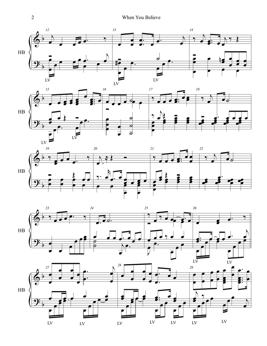When You Believe (From The Prince Of Egypt) Handbell Choir scores gallery preview page 2