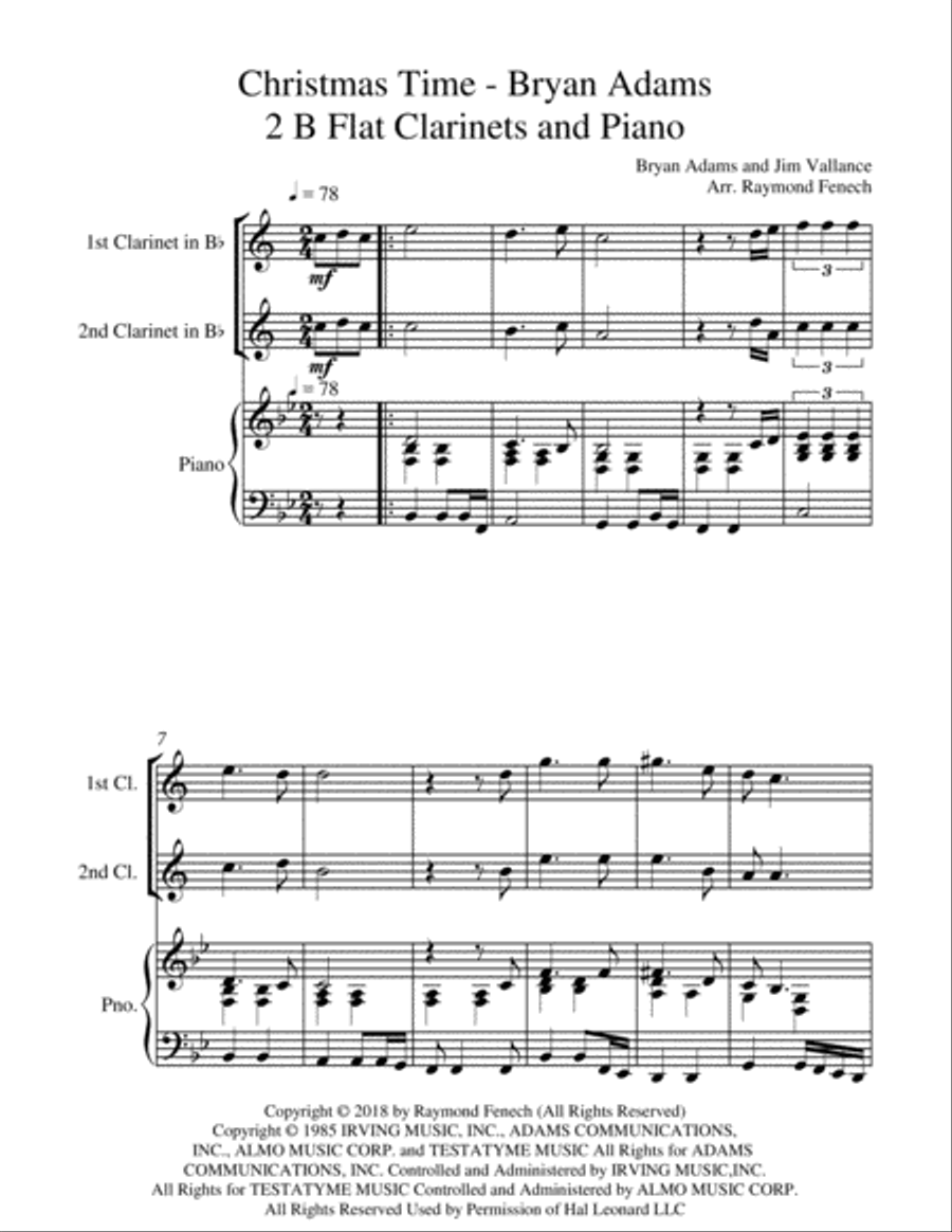 Christmas Time Clarinet Duet scores gallery preview page 5