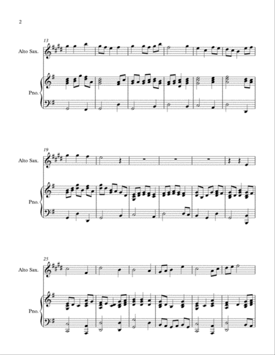 A Medley of Favourite Hymns (alto sax and piano) A Medley of Favourite Hymns (alto sax and piano) Alto Saxophone scores gallery preview page 2