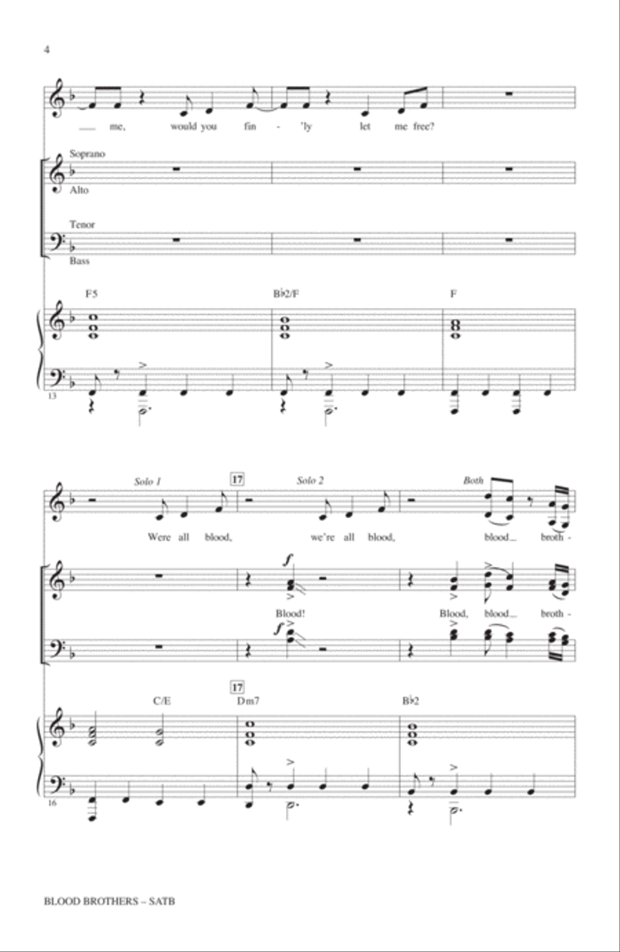 Blood Brothers Blood Brothers 4-Part scores gallery preview page 2