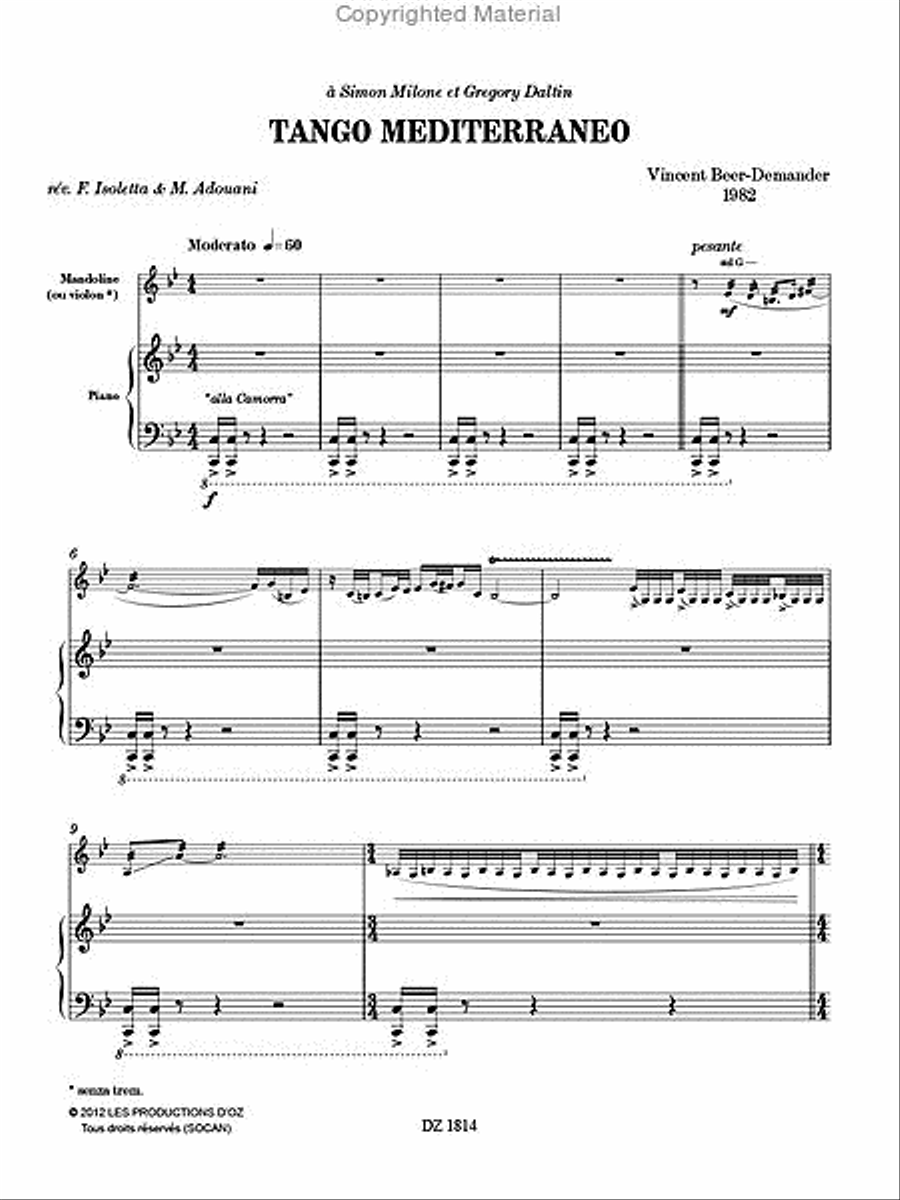 Tango mediterraneo Piano Accompaniment scores gallery preview page 2