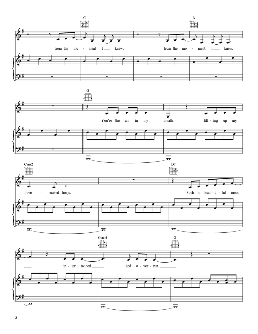 The Light Piano, Vocal, Guitar scores gallery preview page 2