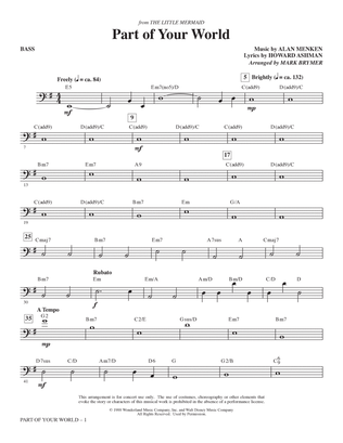 Book cover for Part Of Your World (from The Little Mermaid) (arr. Mark Brymer) - Bass