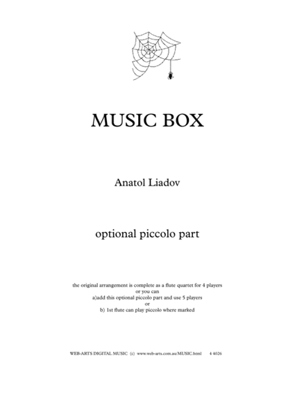 MUSIC BOX Optional Piccolo Part - LIADOV