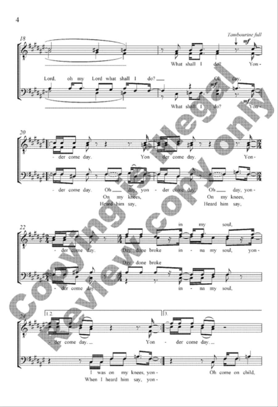 Yonder Come Day TTBB scores gallery preview page 4