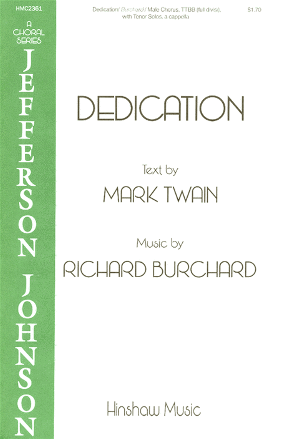 Dedication TTBB scores gallery preview page 1