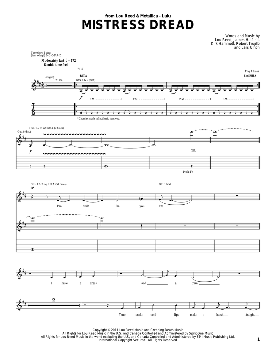 Mistress Dread Mistress Dread Acoustic Guitar scores gallery preview page 1
