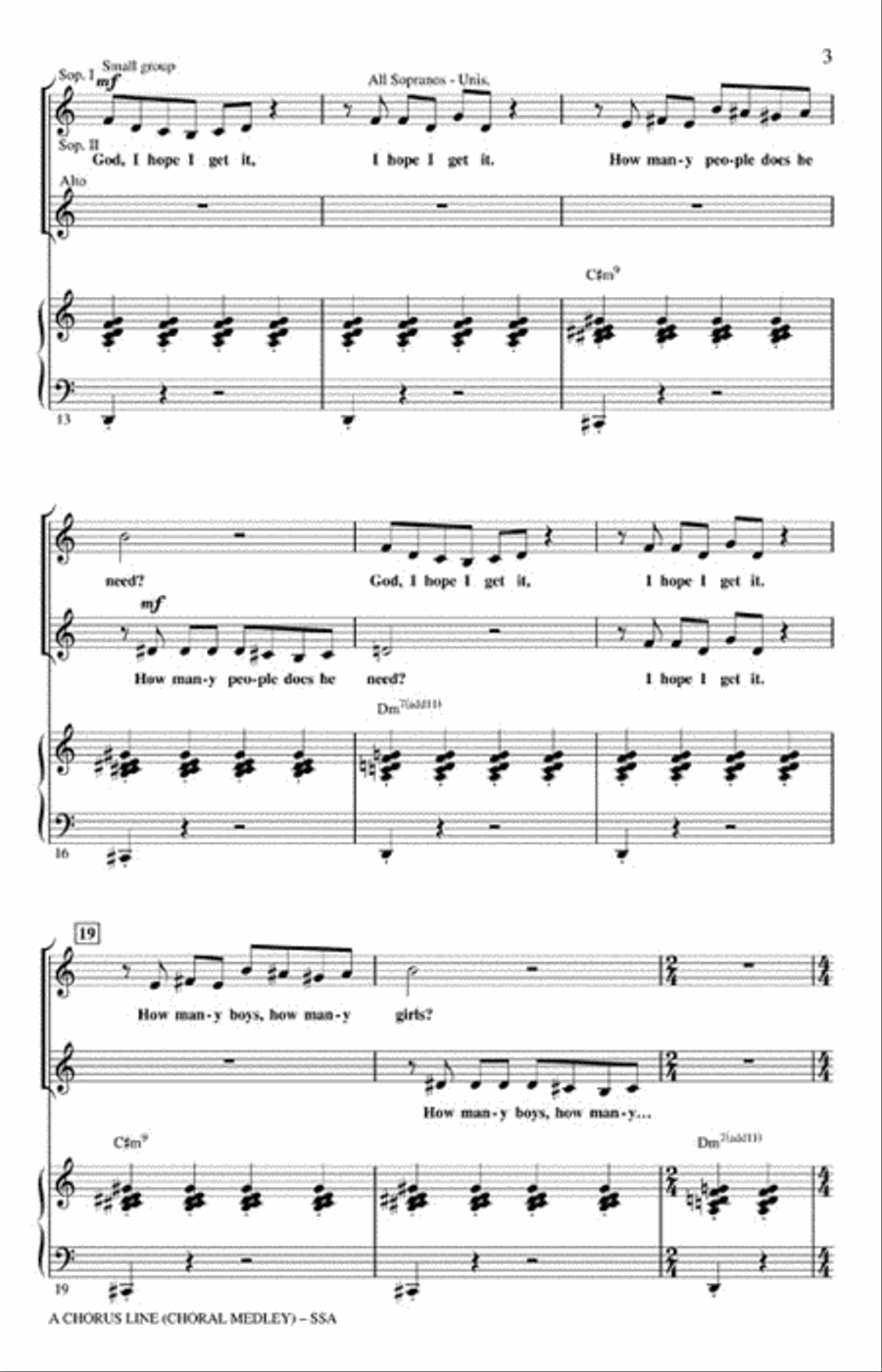 A Chorus Line SSA scores gallery preview page 3