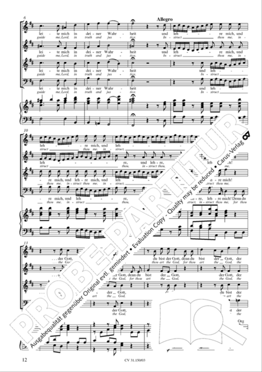 O my Lord, I long for thee (Nach dir, Herr, verlanget mich) 4-Part scores gallery preview page 13