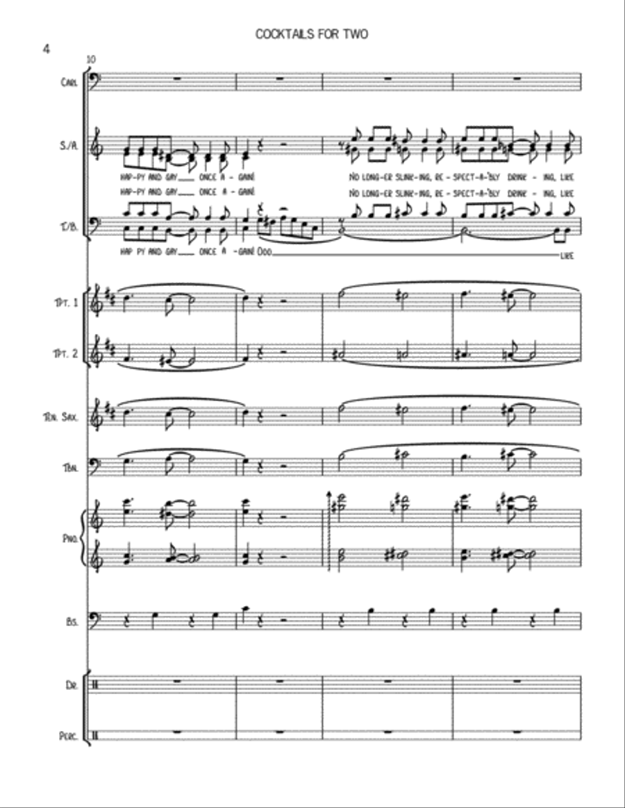 Cocktails For Two 4-Part scores gallery preview page 4
