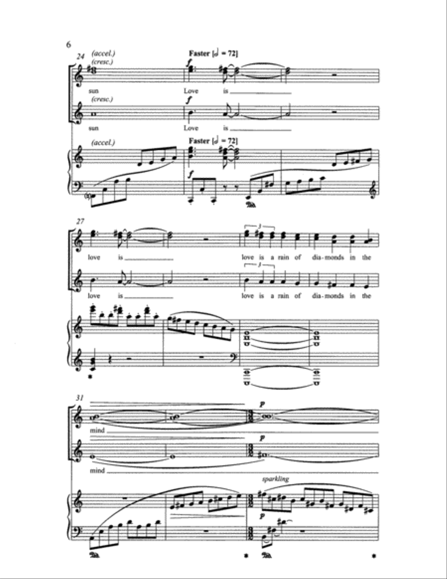 Love Is a Rain of Diamonds SSA scores gallery preview page 6