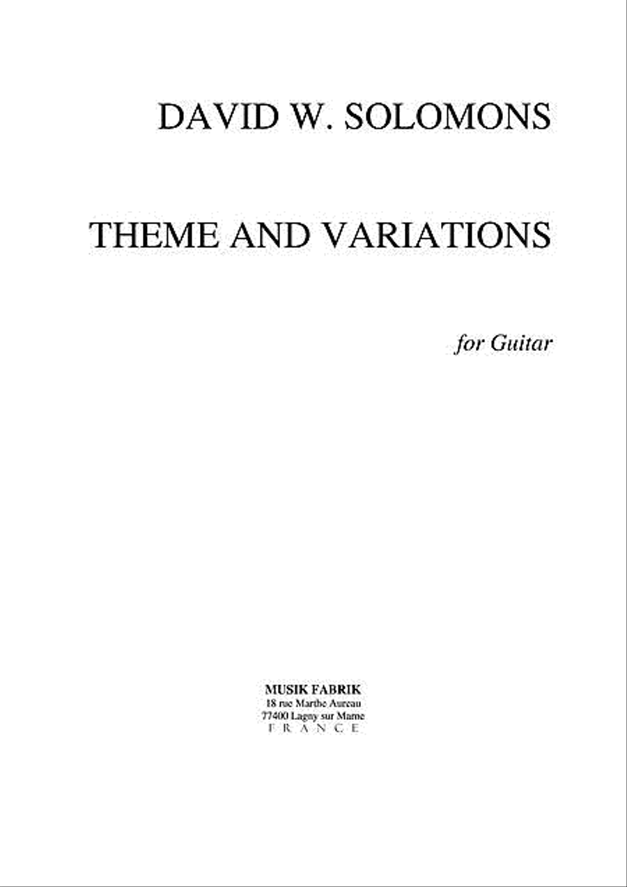 Theme and Variations Guitar Solo scores gallery preview page 1