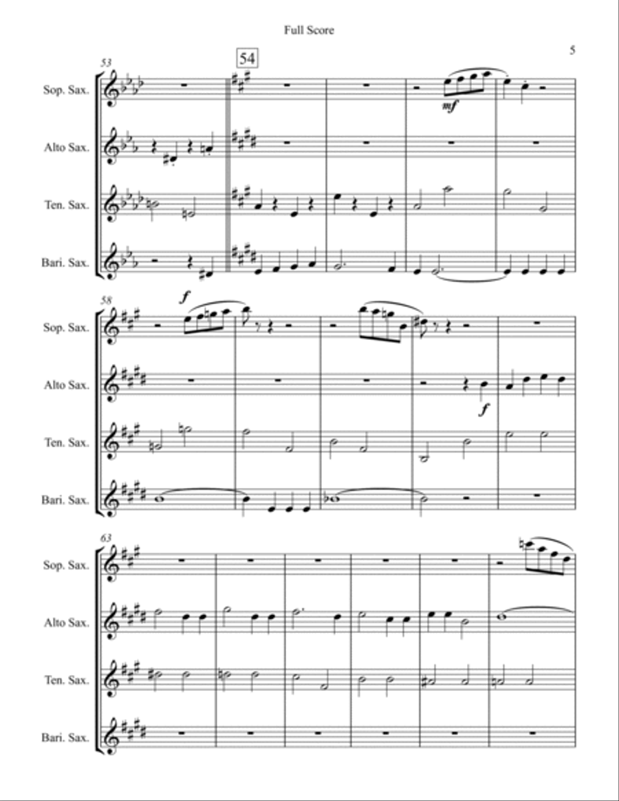 Luck Be A Lady Saxophone Quartet scores gallery preview page 5