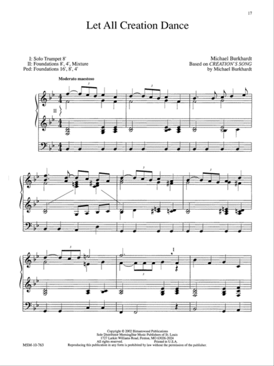 Let All Creation Dance Let All Creation Dance Organ scores gallery preview page 1