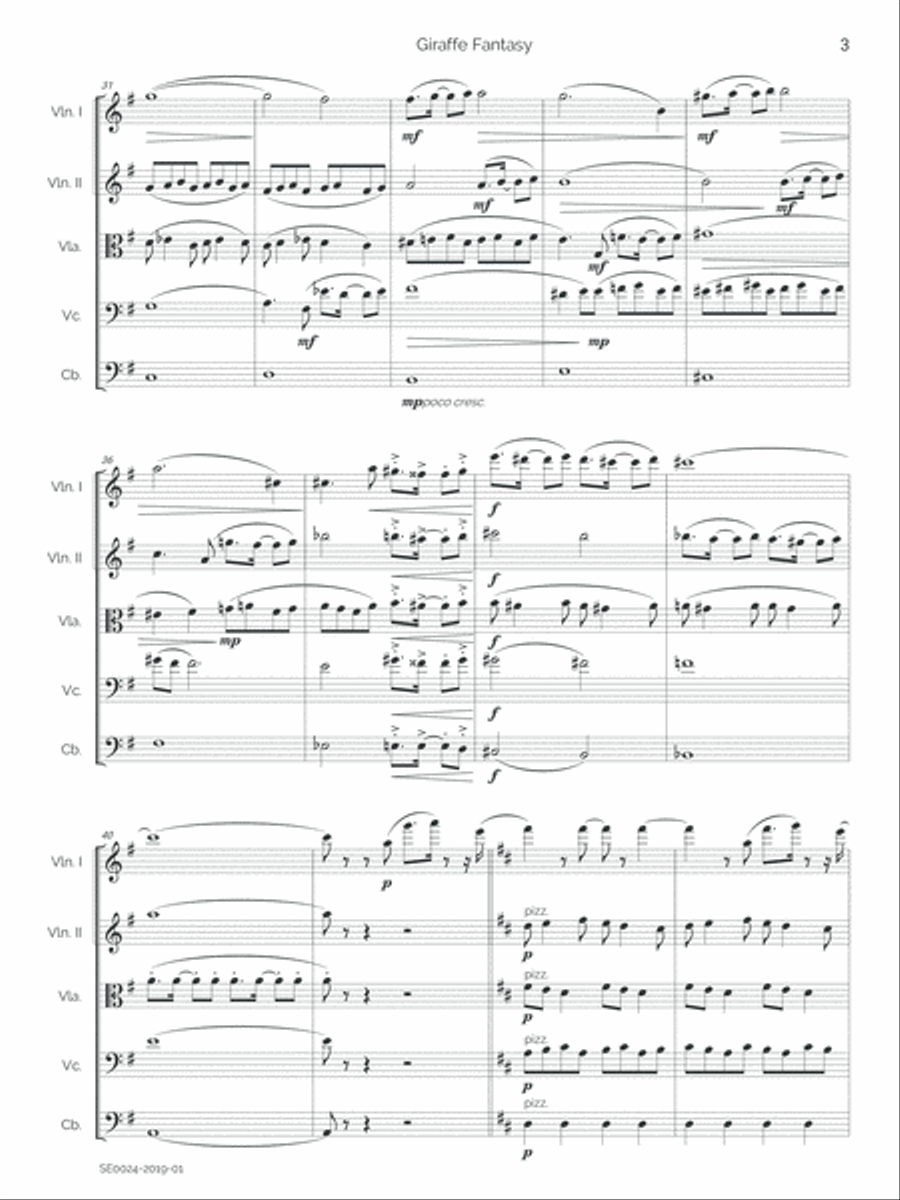 Giraffe Fantasy String Quintet scores gallery preview page 6