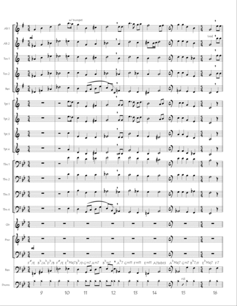 The Star Spangled Banner (digital print) Jazz Ensemble scores gallery preview page 2