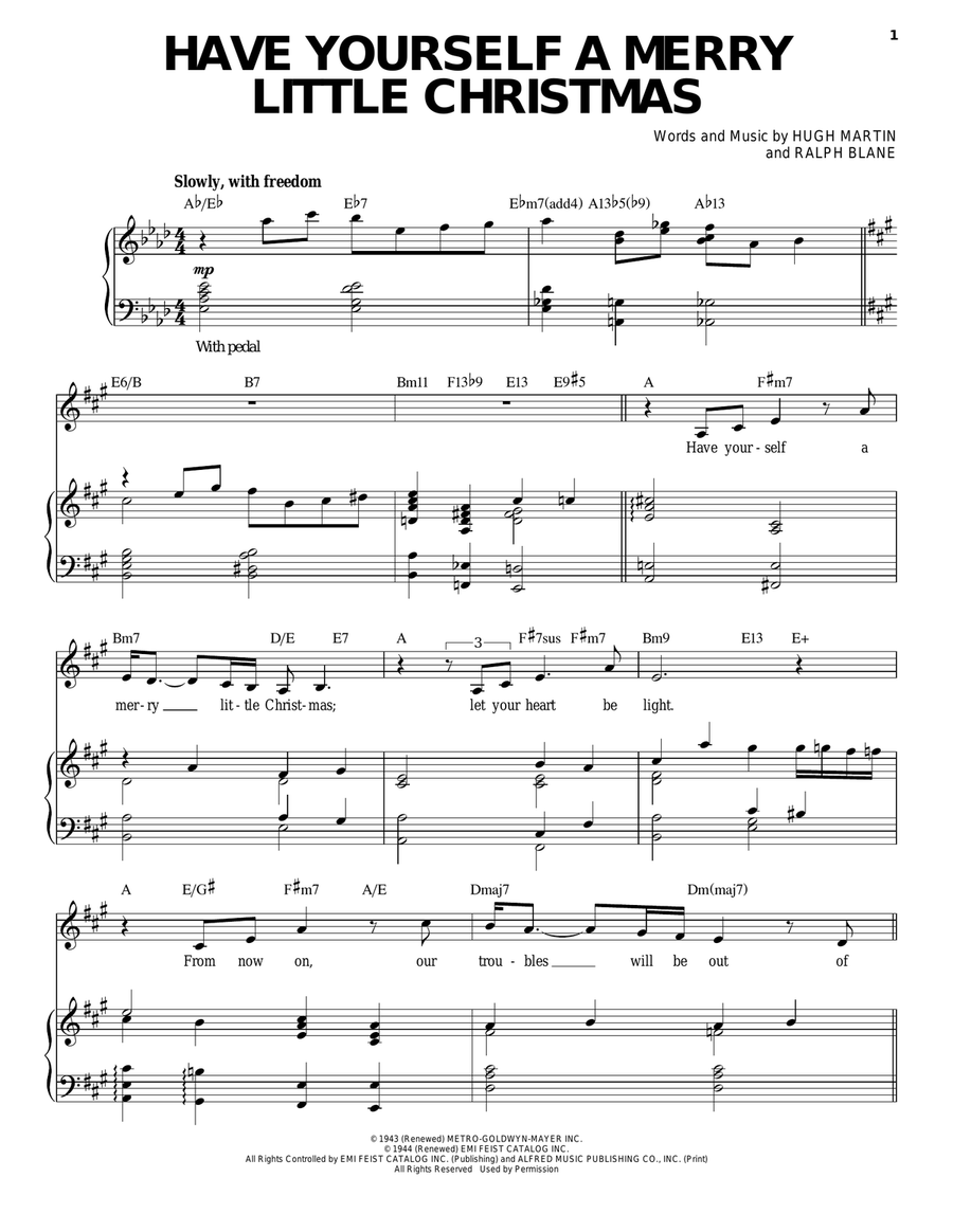 Have Yourself A Merry Little Christmas Piano, Vocal scores gallery preview page 1