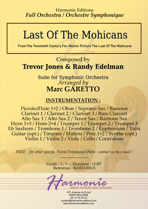 Book cover for Last Of The Mohicans (Main Theme)