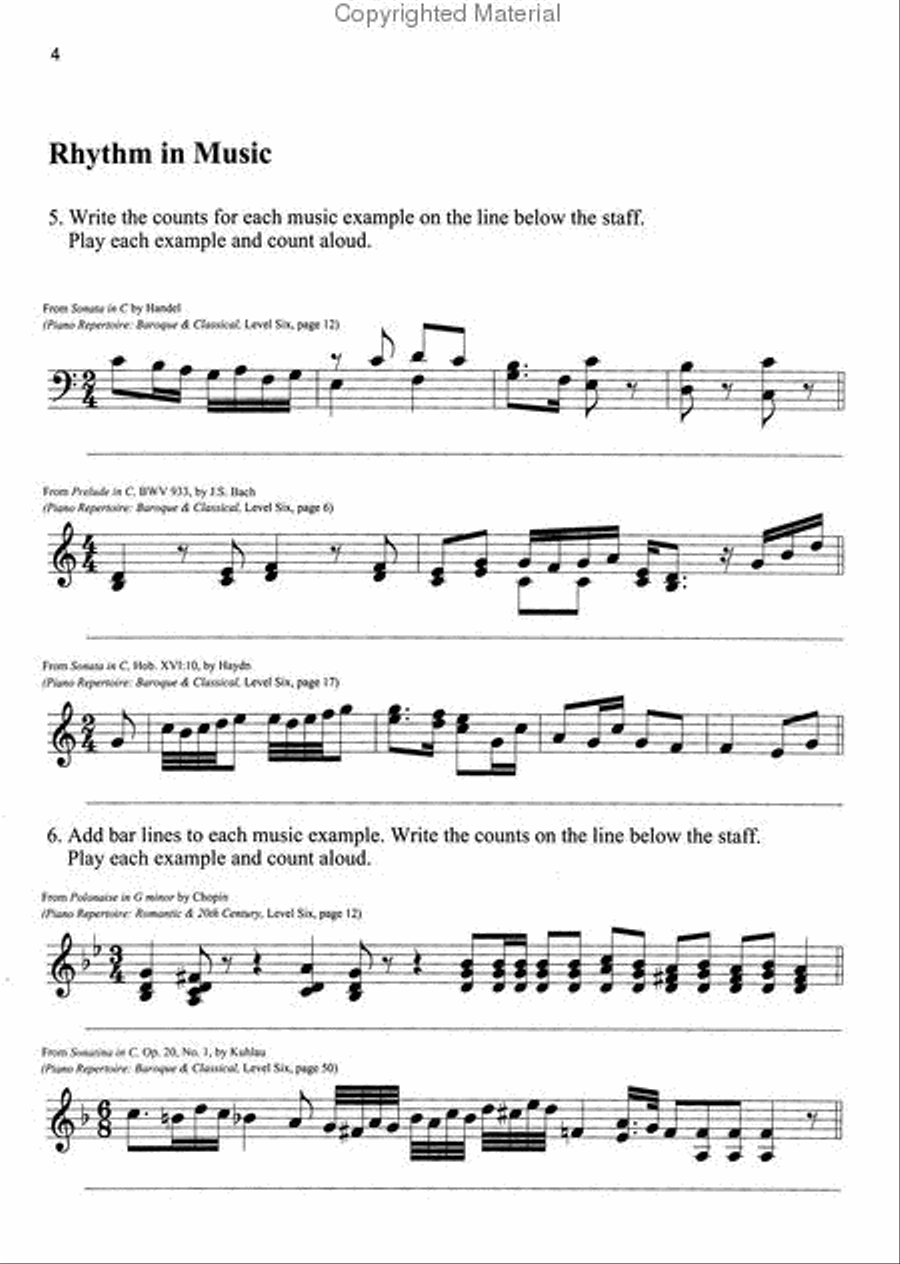 Fundamentals of Piano Theory - Level Six Piano Method scores gallery preview page 2