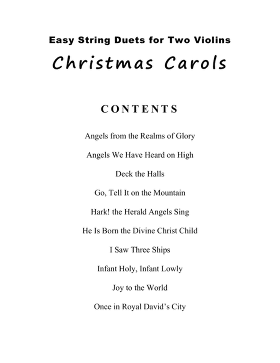 Easy String Duets: Christmas Carols (A Collection of 10 Violin Duets) image number null