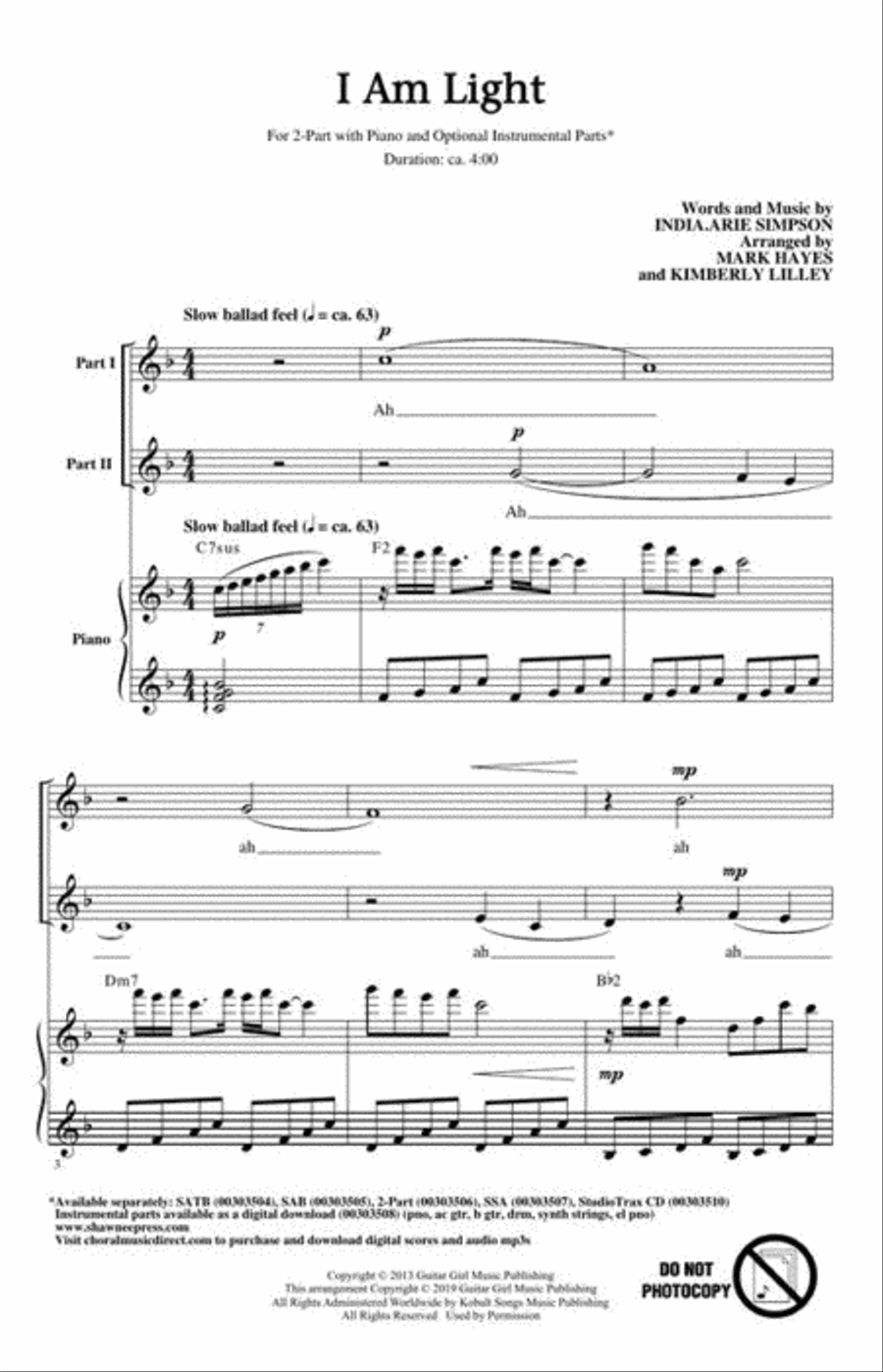 I Am Light 2-Part scores gallery preview page 4