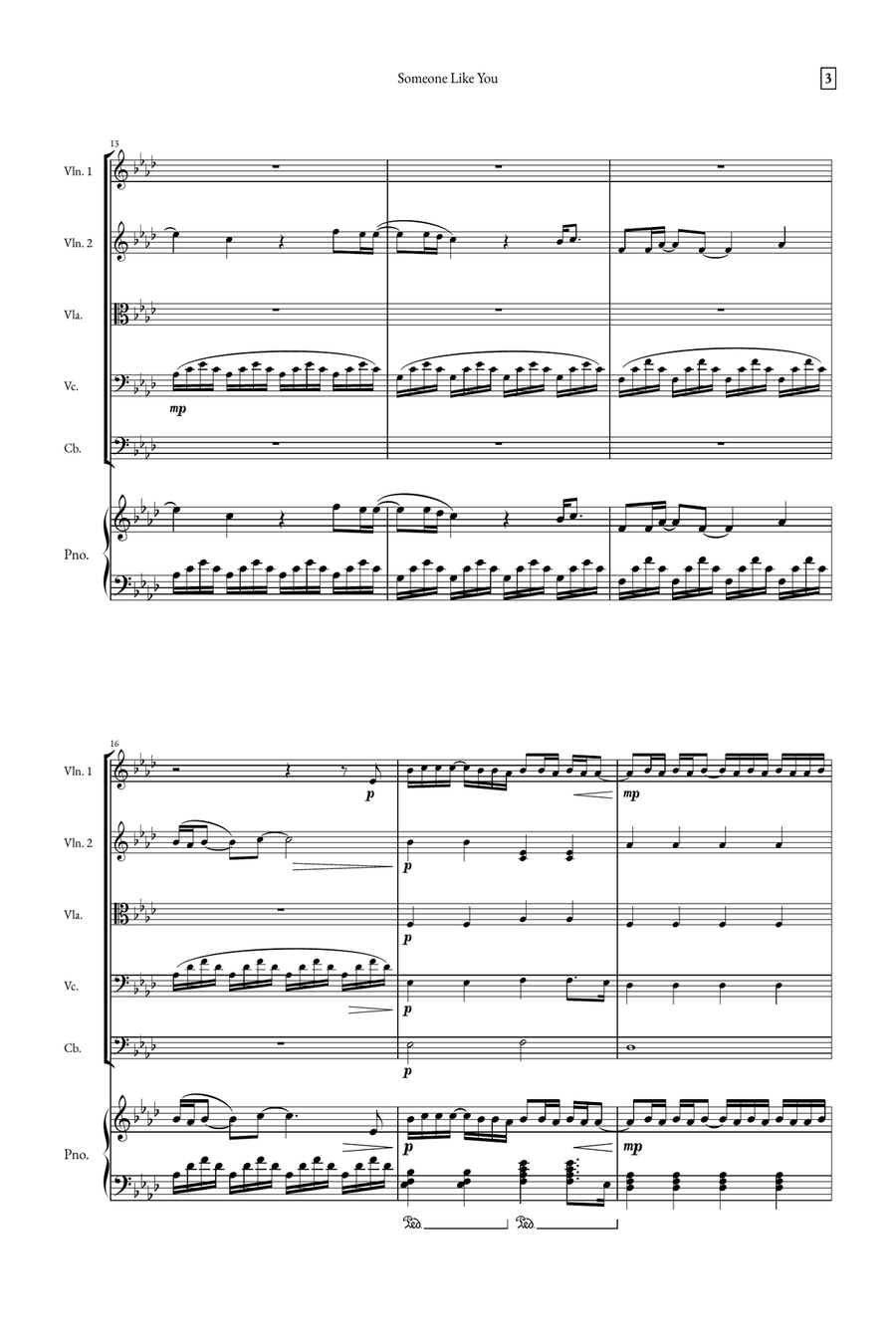 Someone Like You String Quintet scores gallery preview page 3