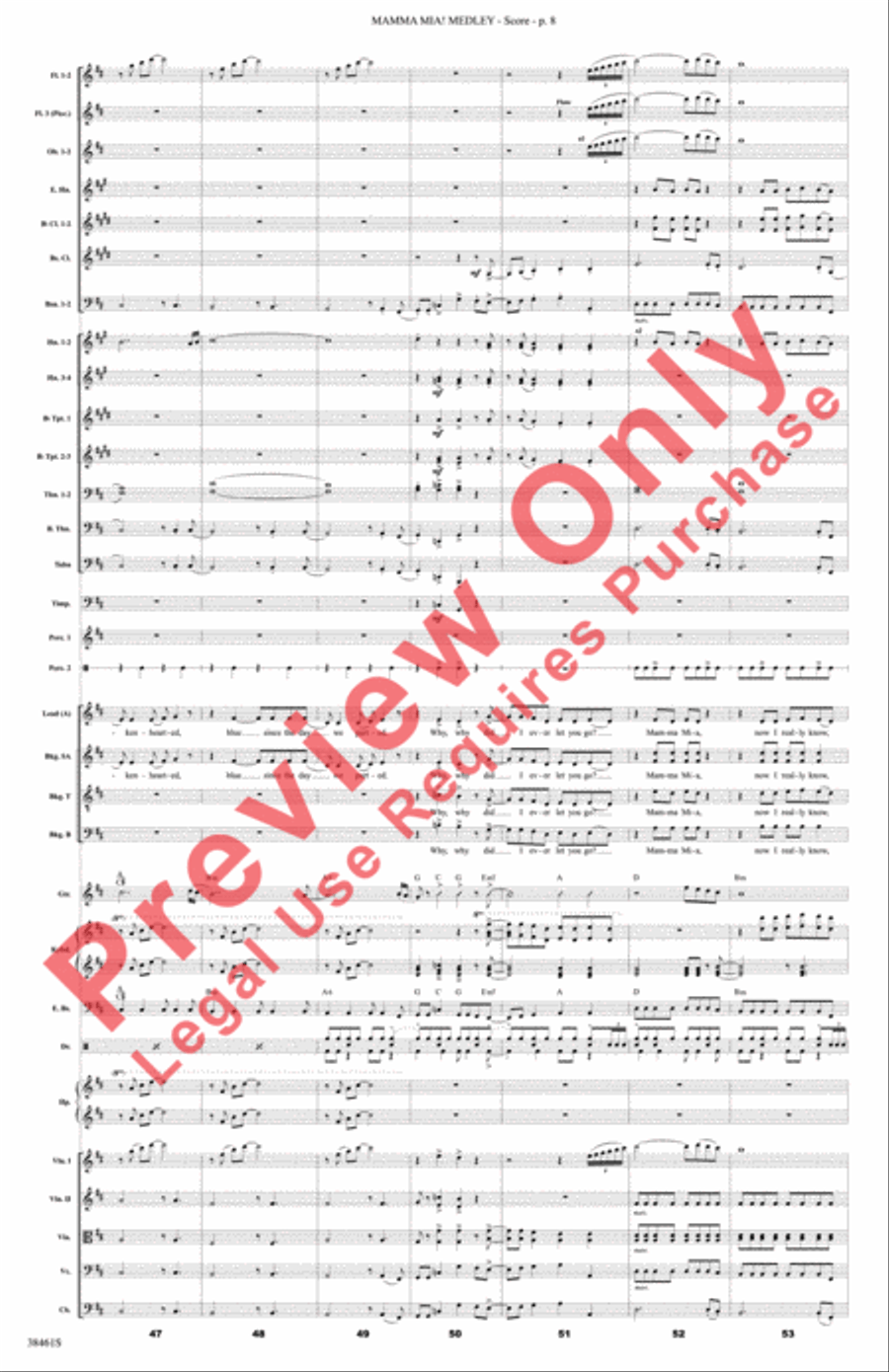Mamma Mia! Medley Full Orchestra scores gallery preview page 9