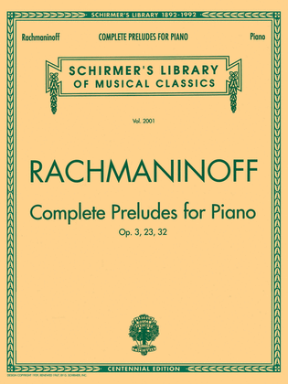 Book cover for Complete Preludes, Op. 3, 23, 32