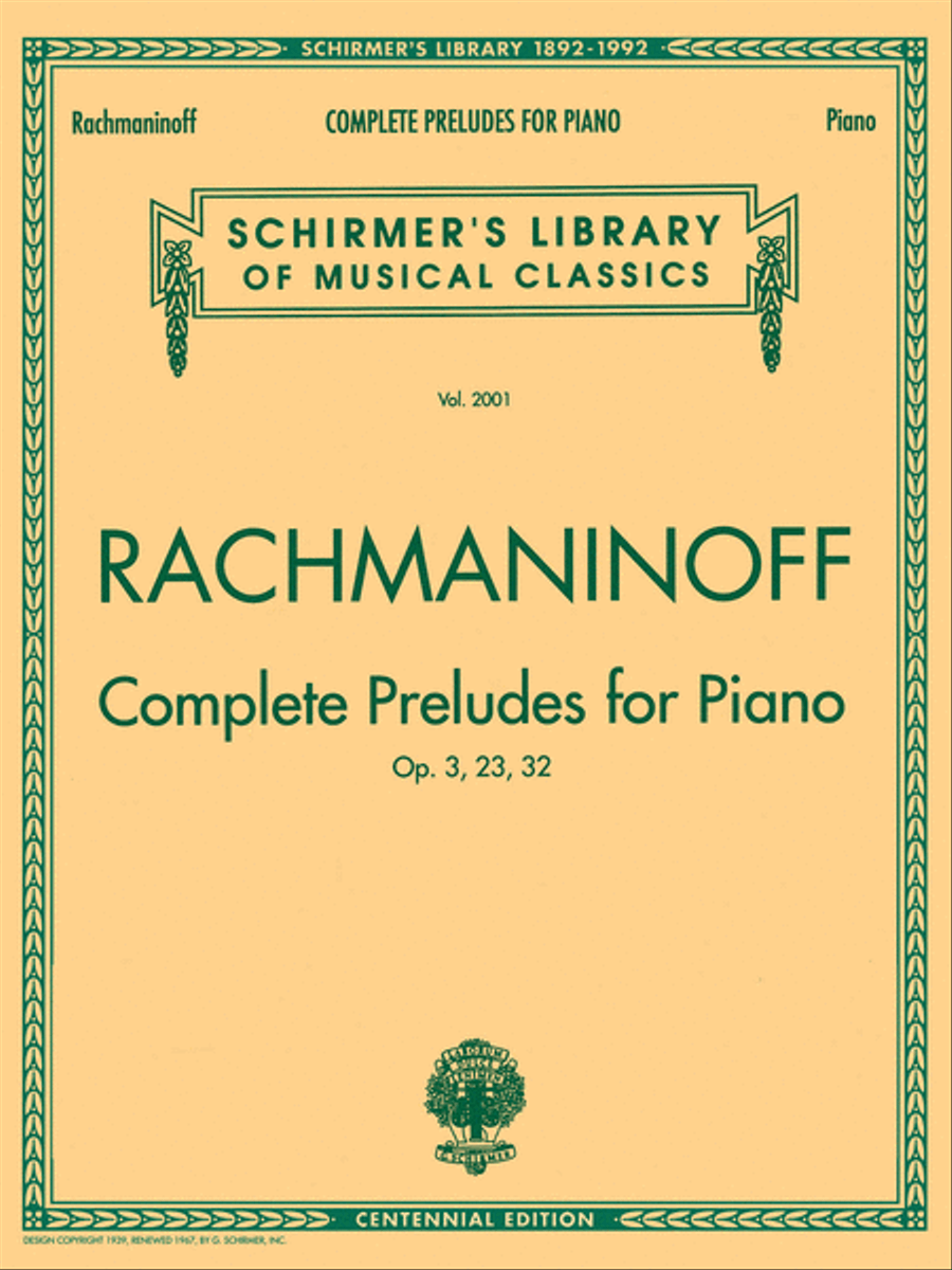 Complete Preludes For Piano (Op. 3, Op. 23, Op. 32)