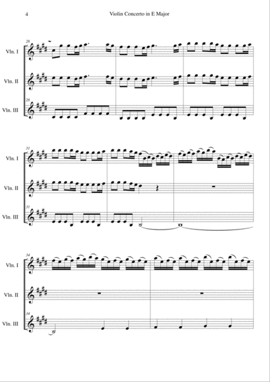 The Four Seasons - Spring 1st Movement Short Version Violin scores gallery preview page 4